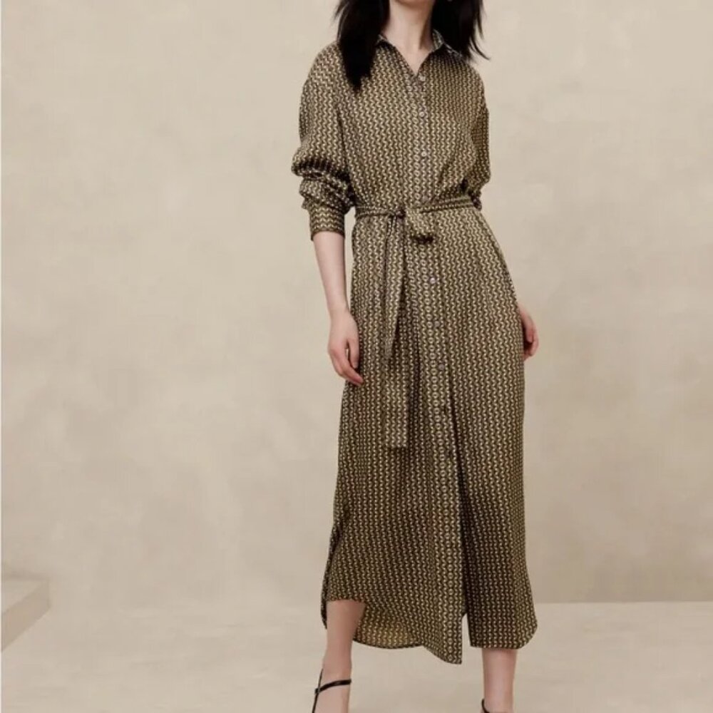 Tie-Waist Maxi Shirtdress